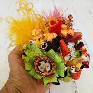 New custom made Colorful Autumn Hair Bow